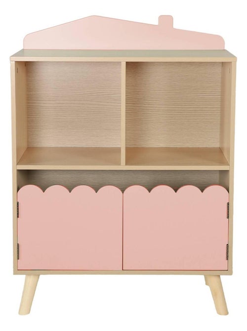 Bibliothèque enfant décor bois 2 étagères 2 portes Azur - Kiabi