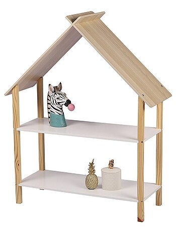 Bibliothèque enfant design maison 2 étagères Dream