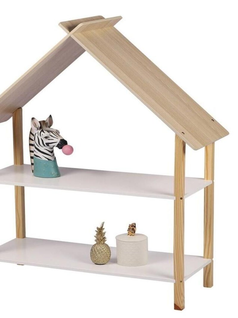 Bibliothèque enfant design maison 2 étagères Dream Blanc - Kiabi