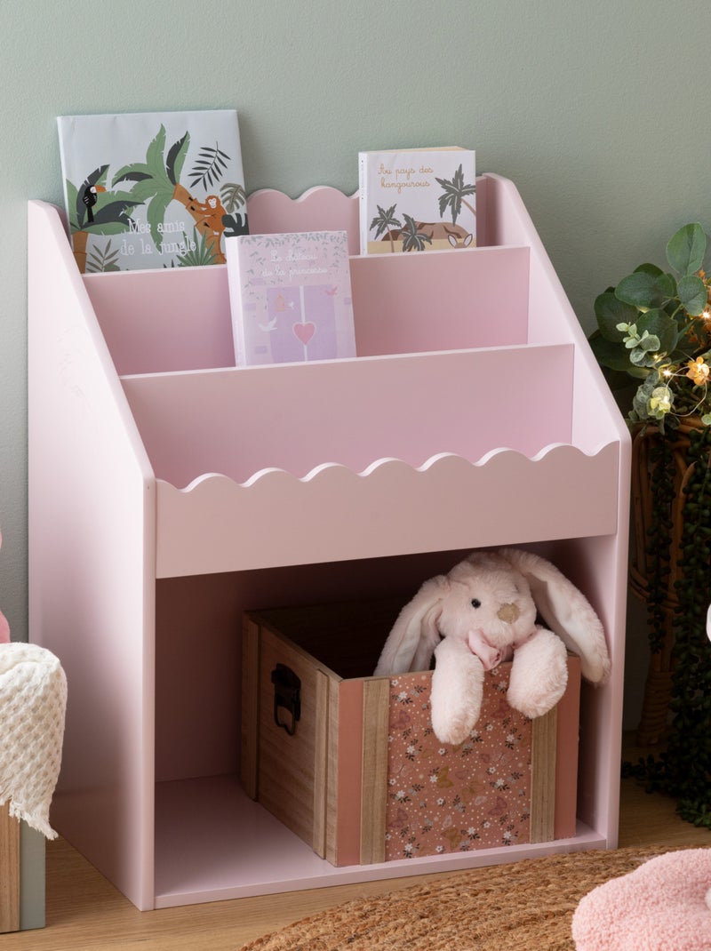 Bibliothèque enfant en bois rose avec étagères Rose clair - Kiabi