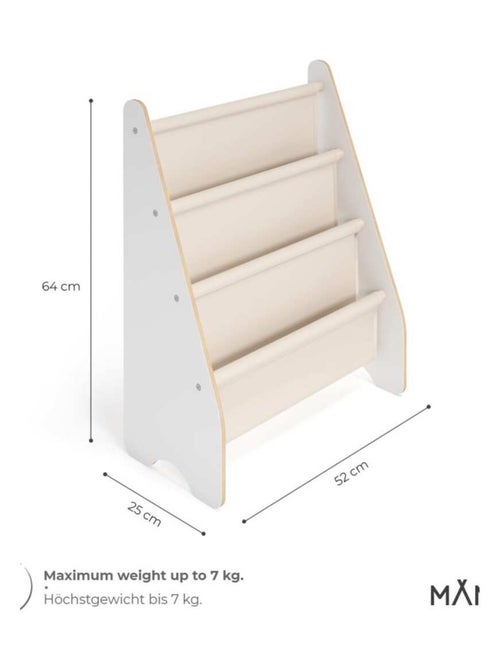 Bibliothèque enfant  en bois & tissu – 52×25×63 cm - Kiabi