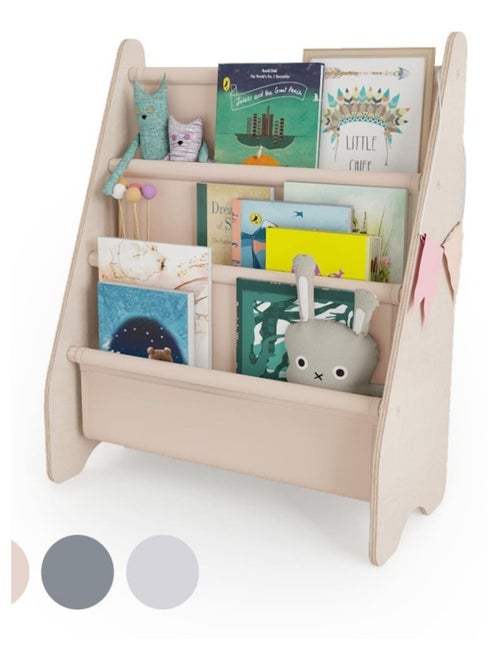 Bibliothèque enfant  en bois & tissu – 52×25×63 cm - Kiabi
