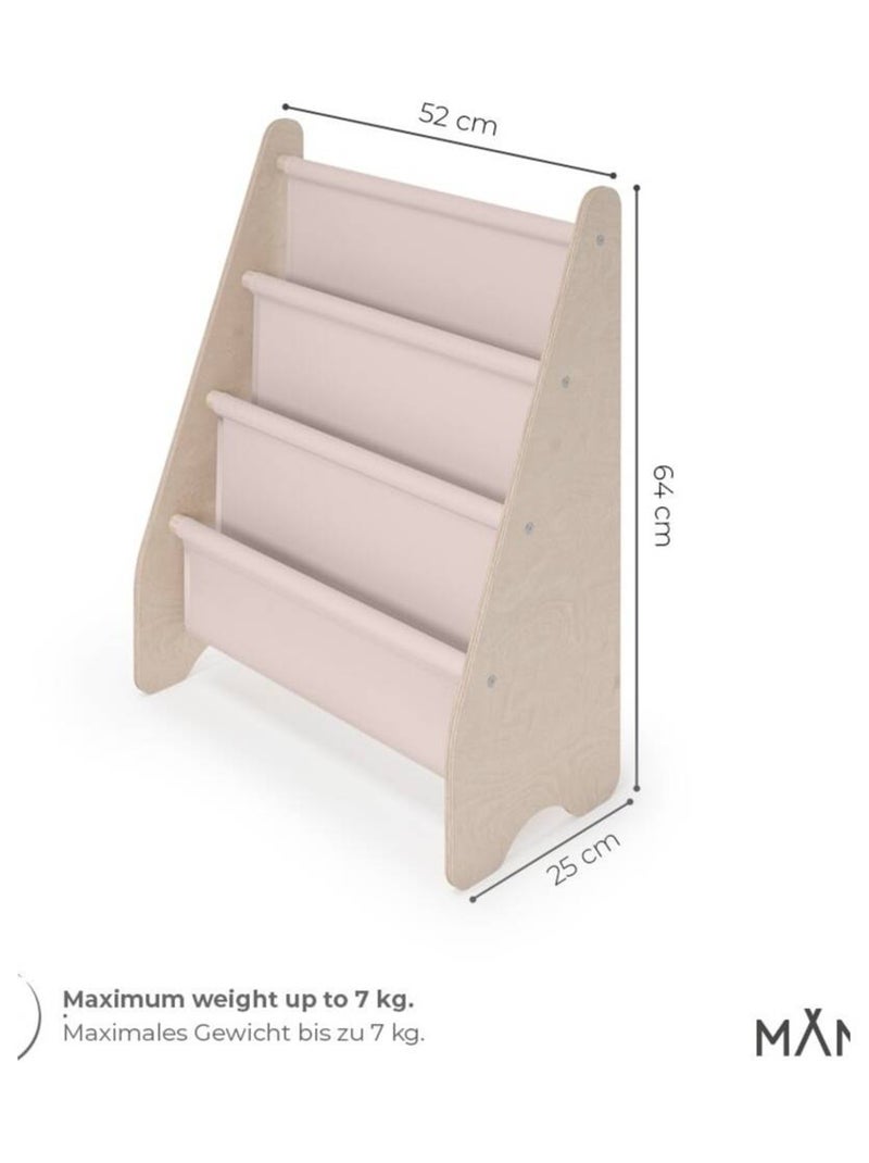 Bibliothèque enfant  en bois & tissu – 52×25×63 cm Beige - Kiabi