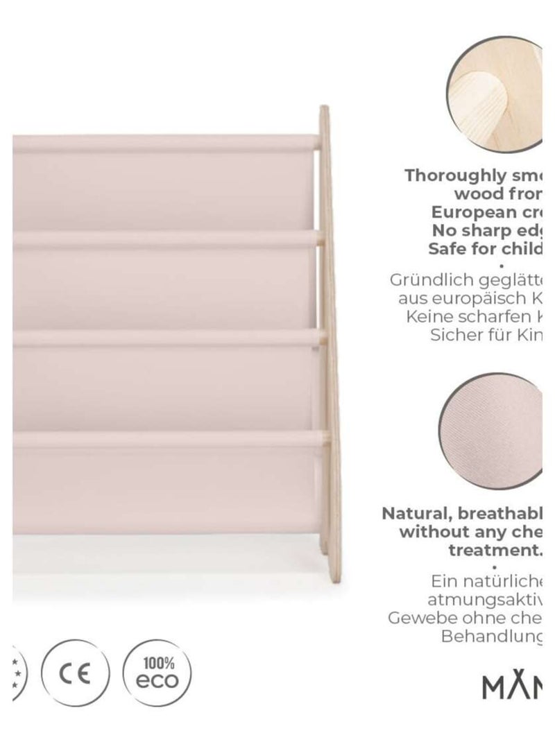 Bibliothèque enfant  en bois & tissu – 52×25×63 cm Beige - Kiabi