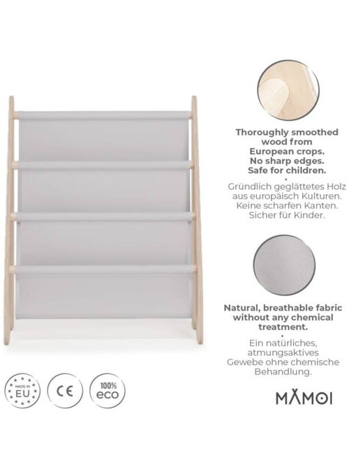 Bibliothèque enfant  en bois & tissu – 52×25×63 cm - Kiabi