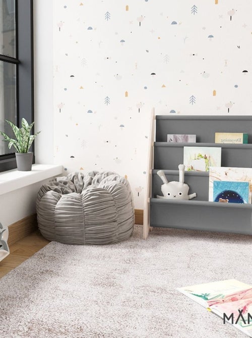 Bibliothèque enfant en bois & tissu – 52×25×63 cm - Kiabi Bibliothèque enfant en bois & tissu – 52×25×63 cm - Kiabi