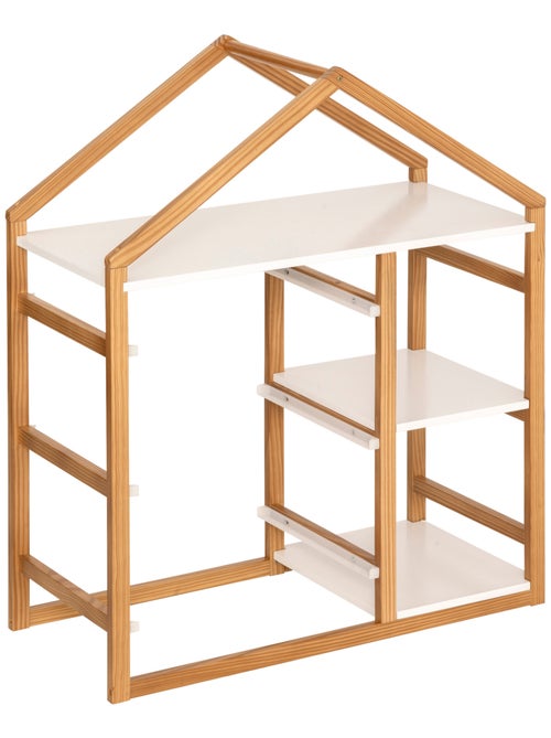 Bibliothèque enfant en forme de maison avec 3 bacs de rangement - Kiabi