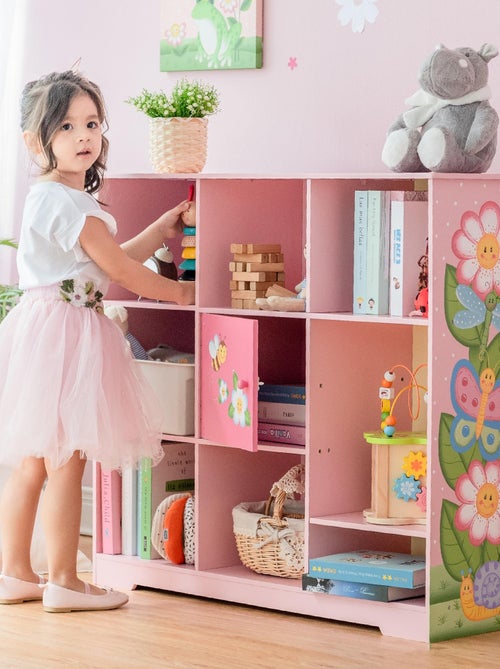 Bibliothèque enfant étagère de rangement petit placard central avec hauteur ajustable - Kiabi