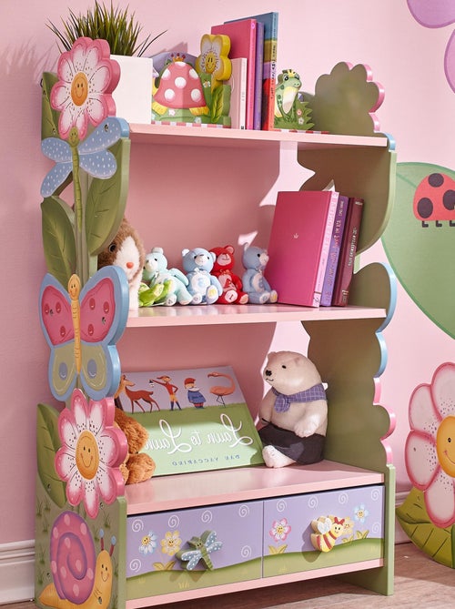 Bibliothèque enfant fille bois étagère de rangement livres jouets Fantasy Fields W-7500A - Kiabi