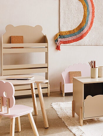 Bibliothèque enfant forme ourson à étagères ouvertes