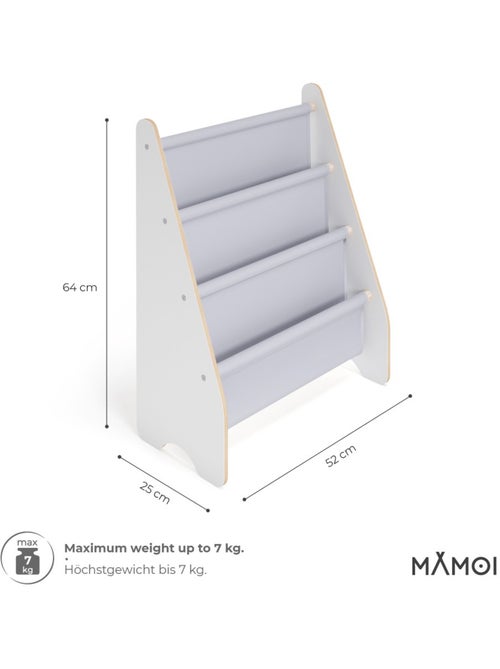Bibliothèque enfant mamoi en bois blanc & tissu 52×25×63 cm - Kiabi Bibliothèque enfant mamoi en bois blanc & tissu 52×25×63 cm - Kiabi