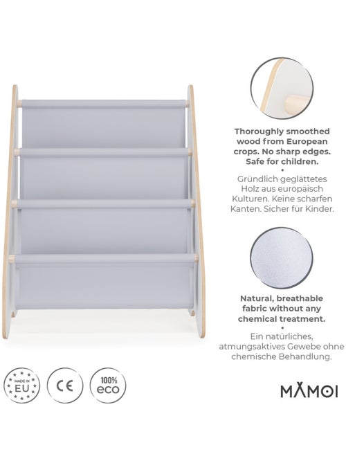 Bibliothèque enfant mamoi en bois blanc & tissu 52×25×63 cm - Kiabi Bibliothèque enfant mamoi en bois blanc & tissu 52×25×63 cm - Kiabi