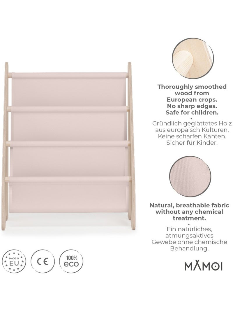 Bibliothèque enfant MAMOI en bois & tissu – 52×25×63 cm Beige - Kiabi
