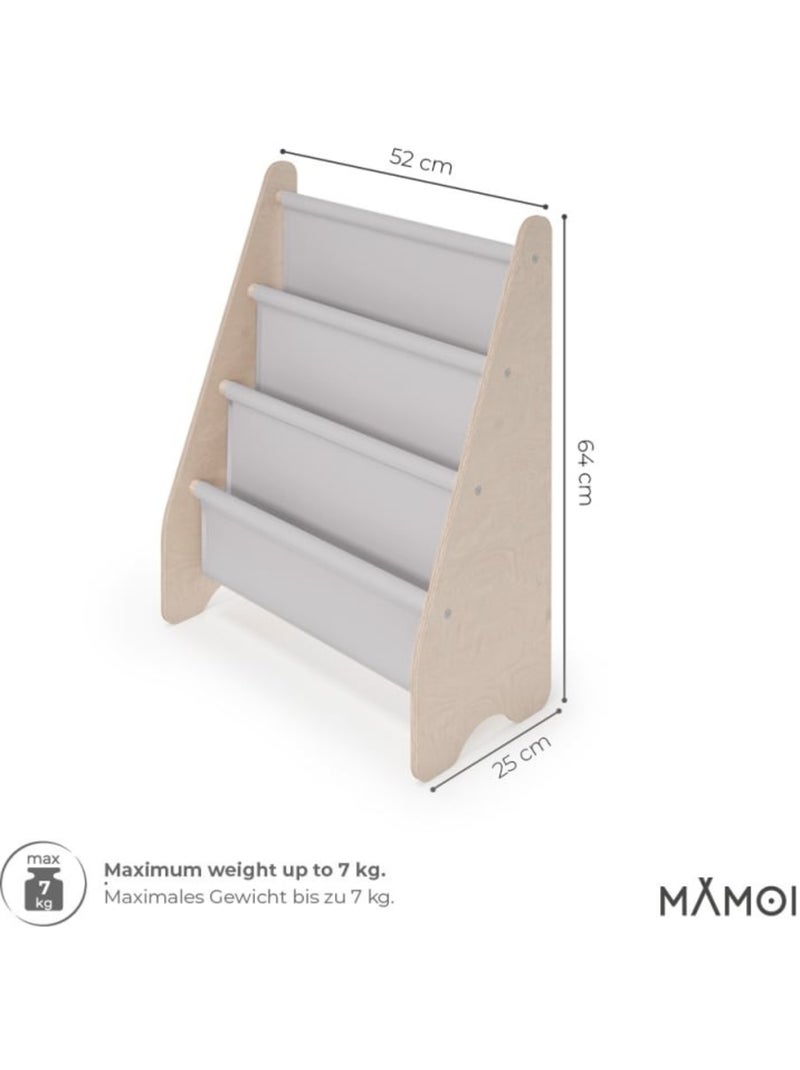 Bibliothèque enfant mamoi en bois & tissu 52×25×63 cm Gris clair - Kiabi
