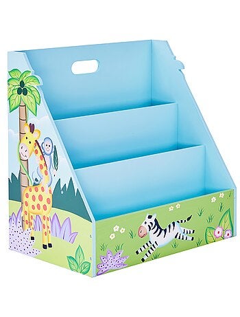 Bibliothèque Enfant Meuble Rangement, 48cm, Bleu