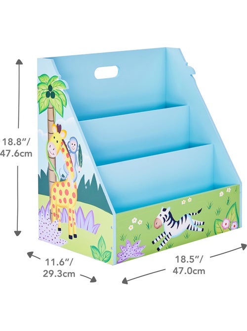 Bibliothèque Enfant Meuble Rangement, 48cm, Bleu - Kiabi