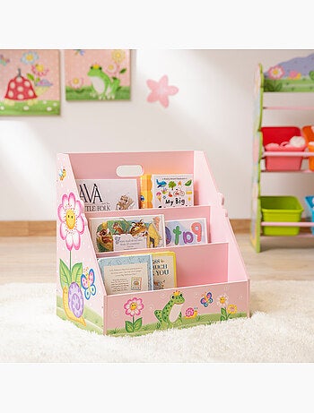 Bibliothèque Enfant Meuble Rangement, 48cm, Bleu