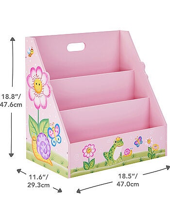 Bibliothèque Enfant Meuble Rangement, 48cm, Bleu