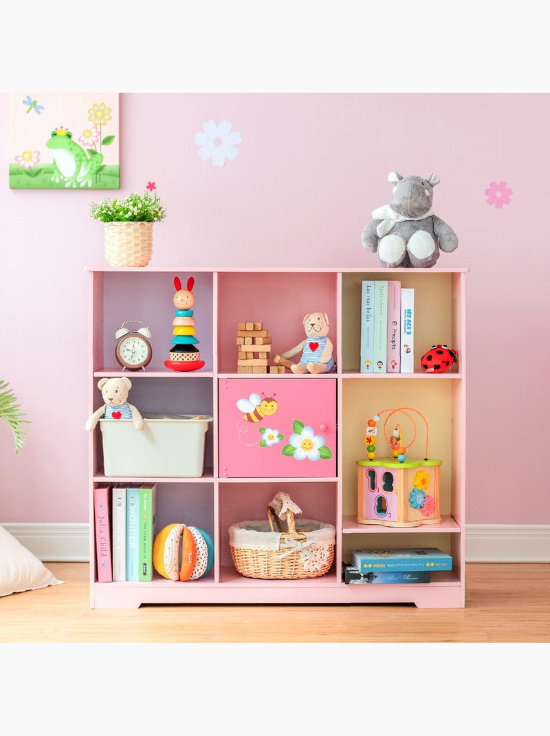 Bibliothèque Enfant Meuble Rangement, 80cm, Rose Rose - Kiabi