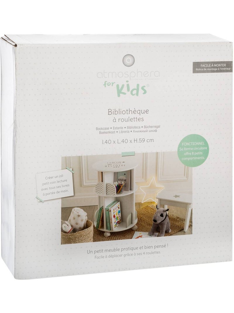 Bibliothèque enfant ronde 8 compartiments ALEX Gris - Kiabi
