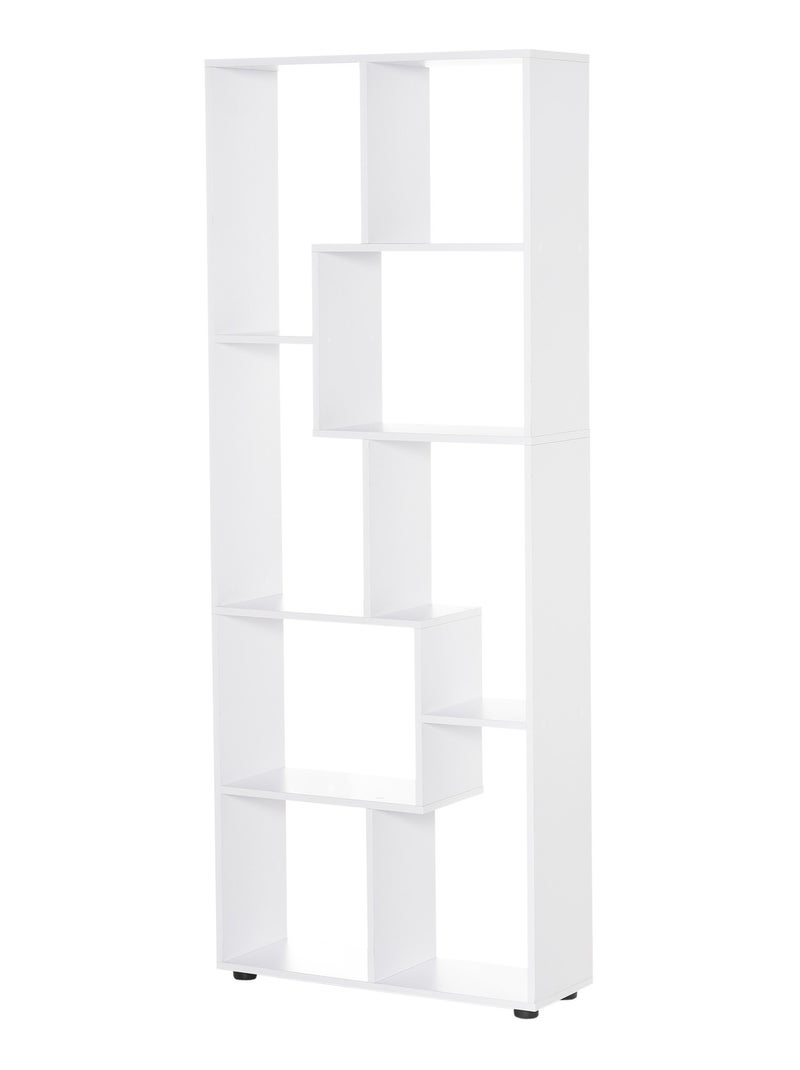 Bibliothèque étagère zig zag design contemporain 70L x 24l x 178H cm panneaux particules blanc Blanc Blanc - Kiabi