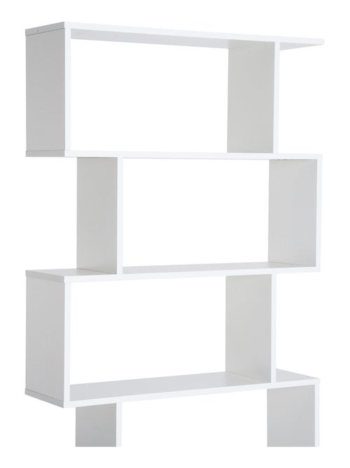 Bibliothèque étagère zig zag design contemporain 80L x 23l x 192H cm 6 niveaux blanc - Kiabi Bibliothèque étagère zig zag design contemporain 80L x 23l x 192H cm 6 niveaux blanc - Kiabi