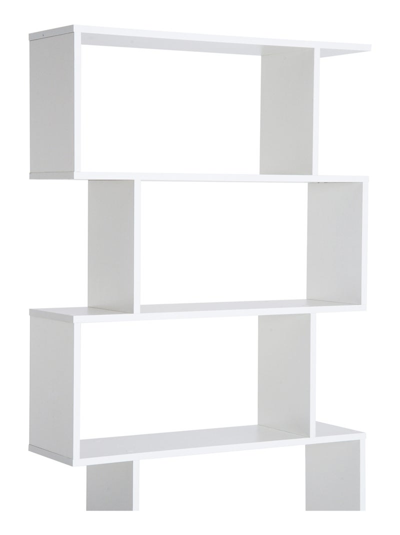 Bibliothèque étagère zig zag design contemporain 80L x 23l x 192H cm 6 niveaux blanc Blanc Blanc - Kiabi