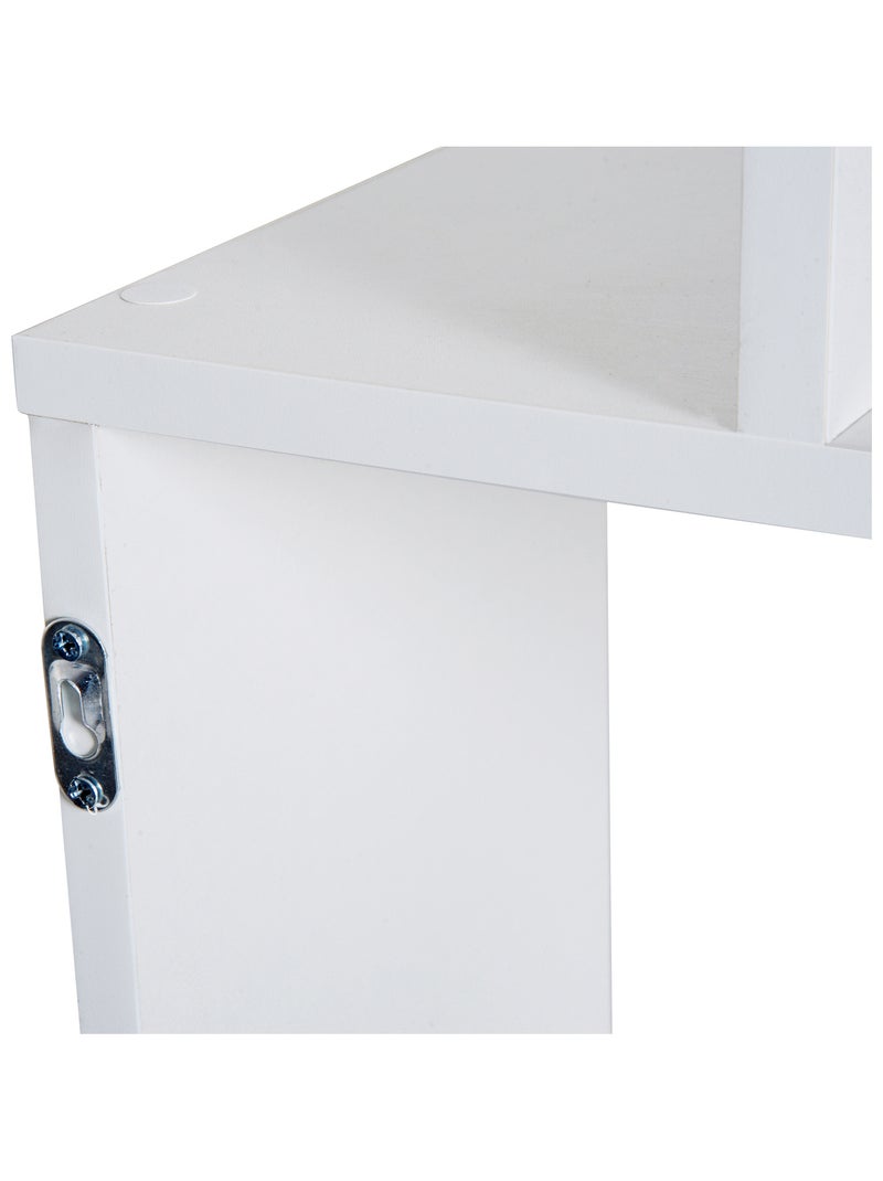 Bibliothèque étagère zig zag design contemporain 80L x 23l x 192H cm 6 niveaux blanc Blanc Blanc - Kiabi