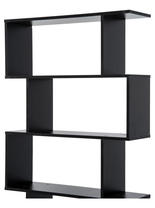 Bibliothèque étagère zig zag design contemporain 80L x 23l x 192H cm 6 niveaux noir - Kiabi