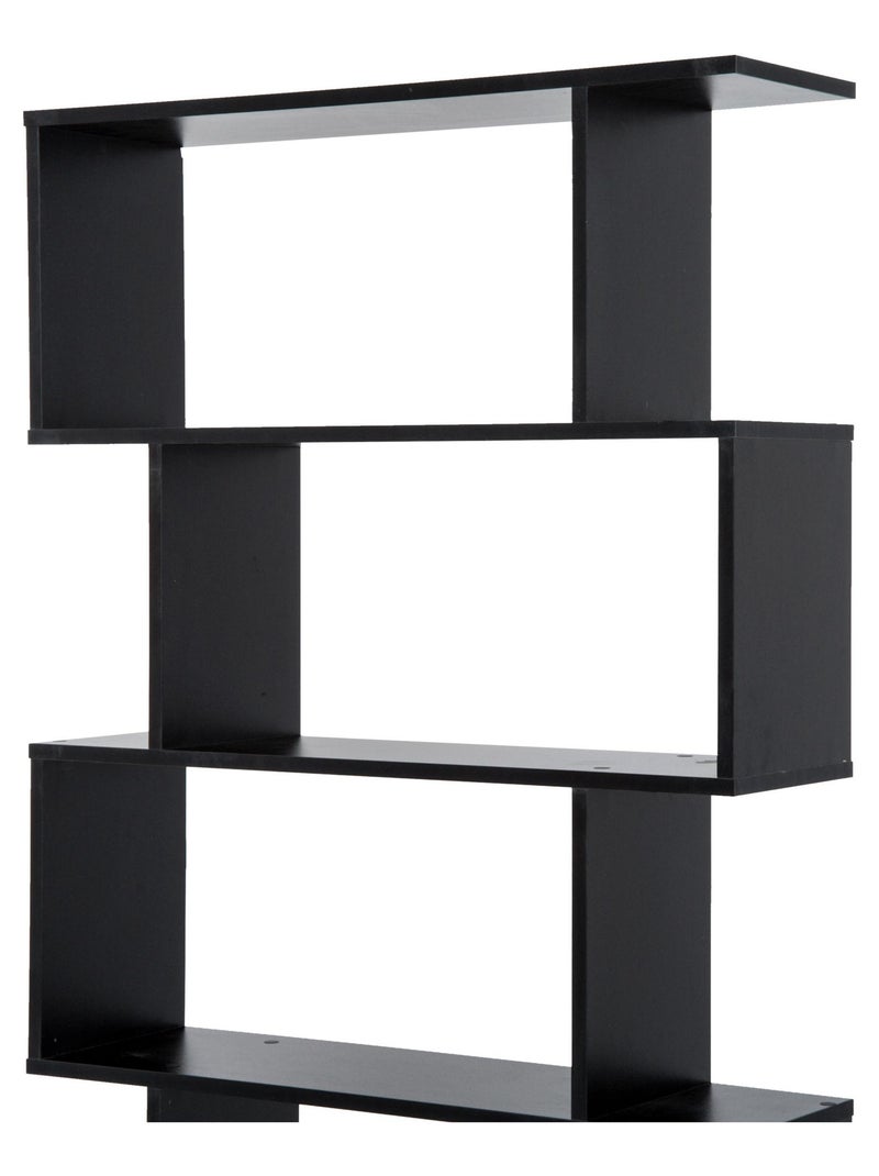 Bibliothèque étagère zig zag design contemporain 80L x 23l x 192H cm 6 niveaux noir Noir - Kiabi