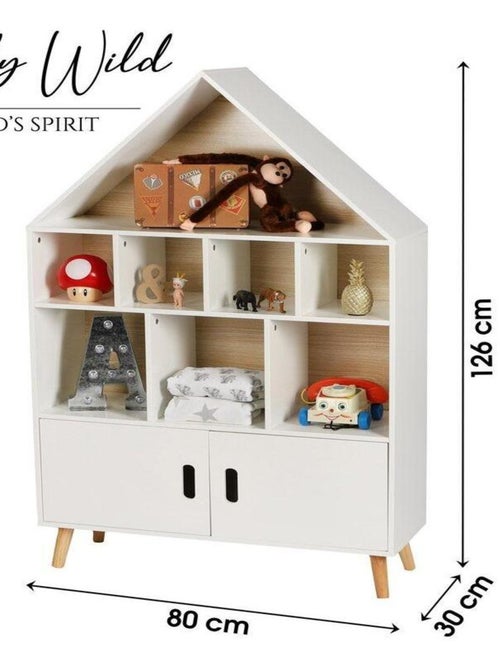 Bibliothèque maison 10 compartiments 2 portes Dream - Kiabi