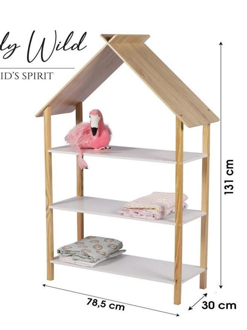 Bibliothèque maison 3 étagères Dream Blanc - Kiabi