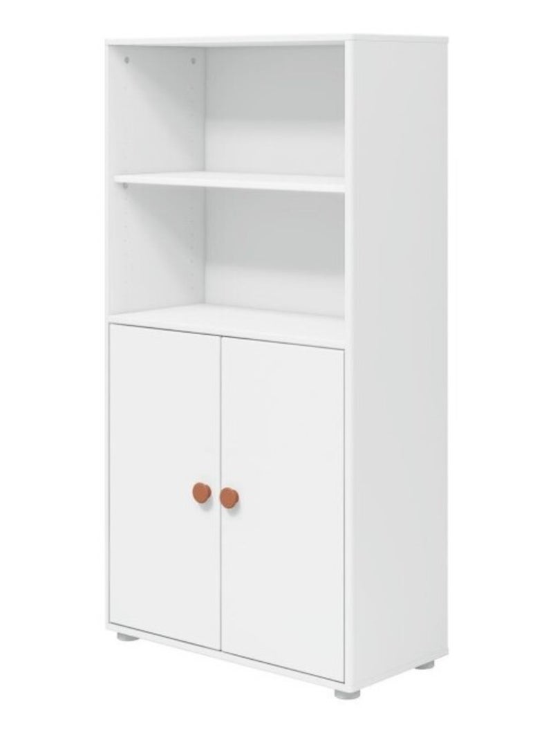 Bibliothèque Midi 2 portes Blanc Rose - Kiabi