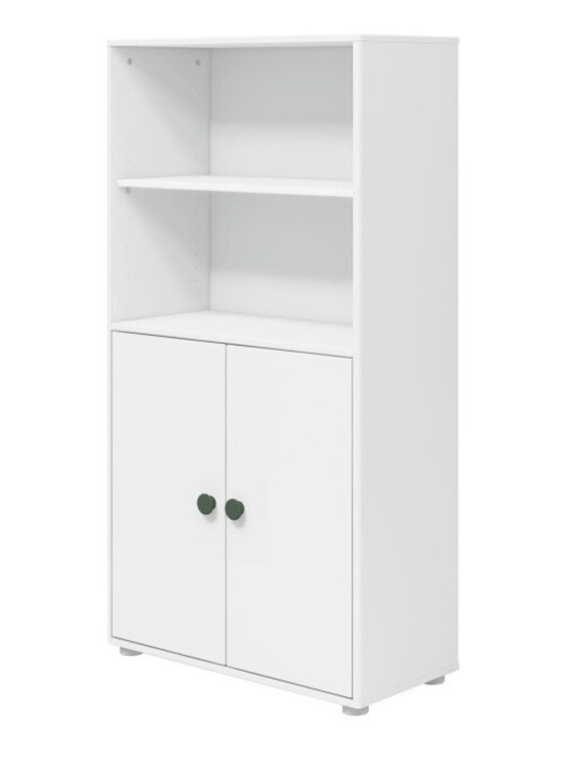 Bibliothèque Midi 2 portes Blanc Vert - Kiabi