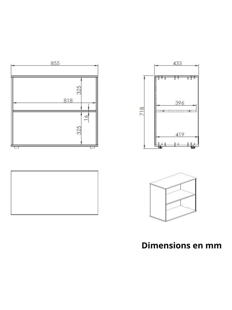 Bibliothèque pour lit mezzanine Blanc - Kiabi