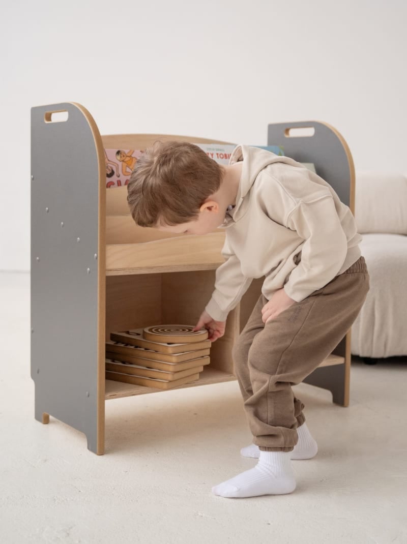 Bibliothèque Smart Montessori Gris - Kiabi