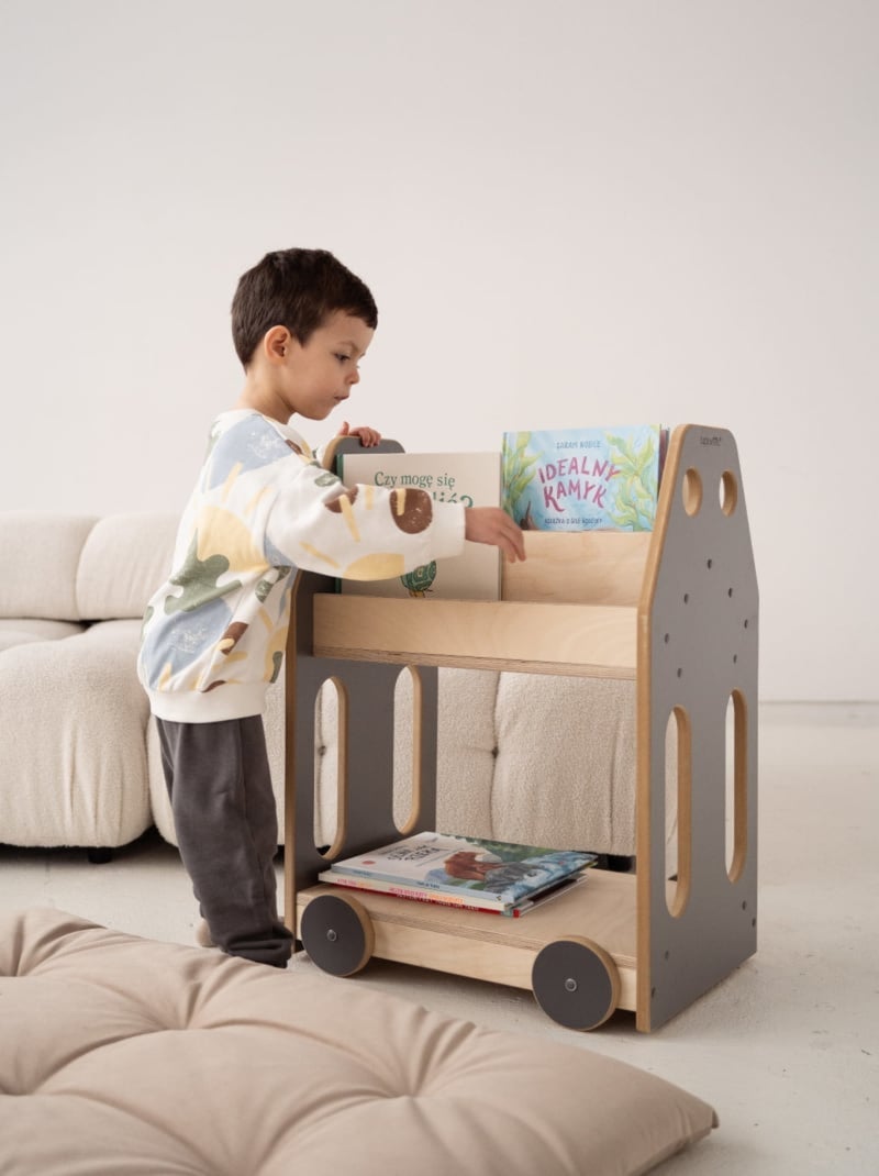 Bibliothèque voiture Montessori Gris - Kiabi