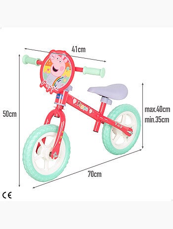 Bicyclette peppa pig sans pédales et réglable en hauteur max. 20 kg
