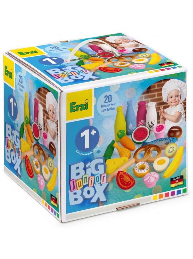 Big Box Junior - 20 aliments en bois Bleu - Kiabi