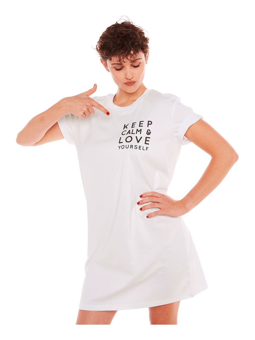 Big t-shirt KEEP CALM - Pomm'Poire Blanc - Kiabi