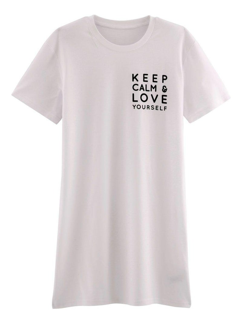 Big t-shirt KEEP CALM - Pomm'Poire Blanc - Kiabi