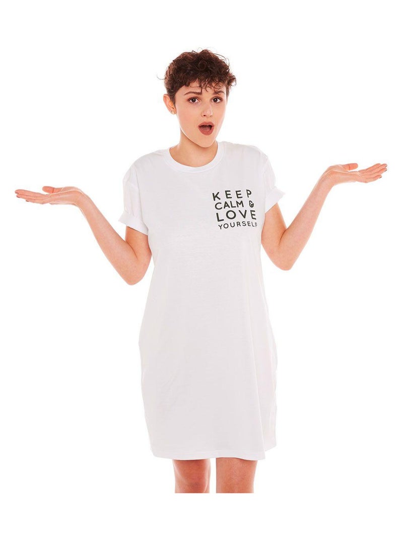Big t-shirt KEEP CALM - Pomm'Poire Blanc - Kiabi