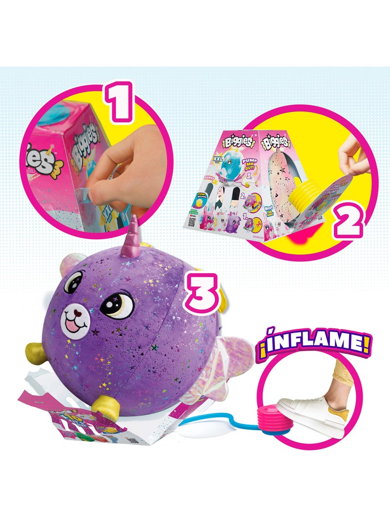 Biggies peluche gonflable xxl chien brillant Mauve lilas - Kiabi