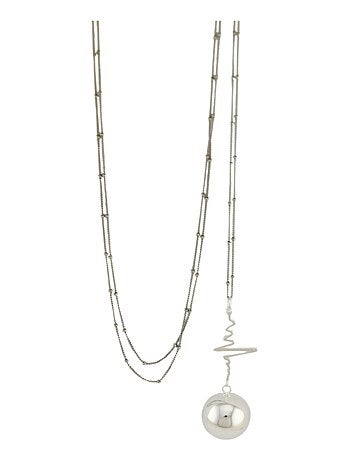 Bijou de grossesse Bola avec chaîne - Spirales Argent