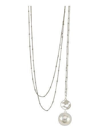 Bijou de grossesse Bola avec chaîne - Terre Argent