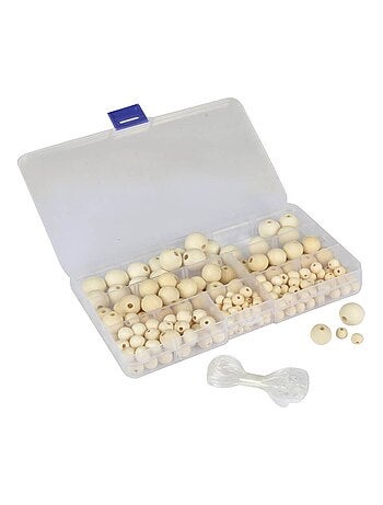 Bijouterie créative 220 perles en bois rondes