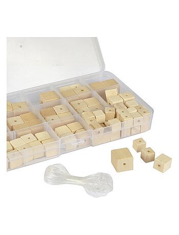 Bijouterie créative 85 perles en bois cubes