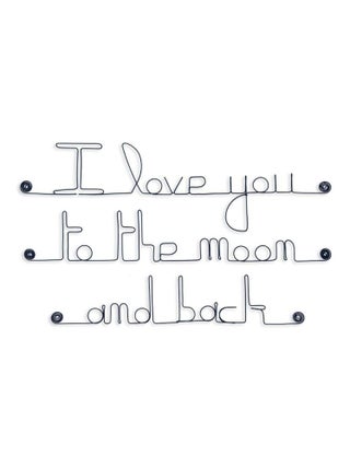 Bijoux de mur - Citation en fil de fer - I love you to the moon and back