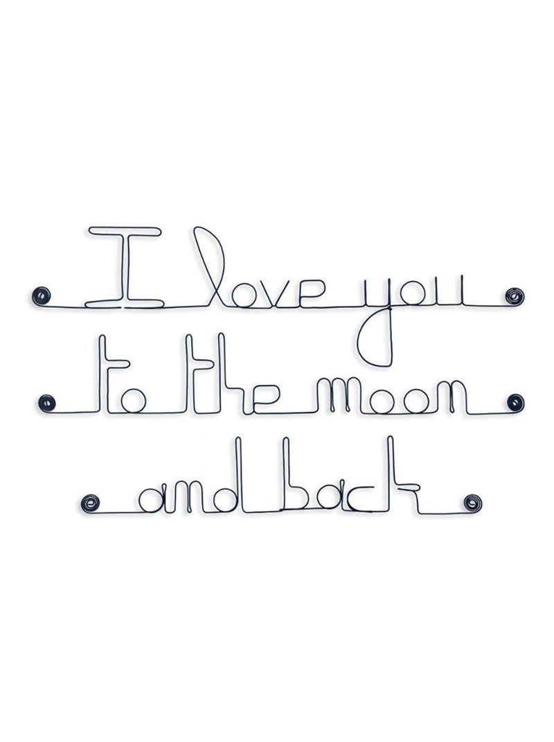 Bijoux de mur - Citation en fil de fer - I love you to the moon and back Noir Noir - Kiabi