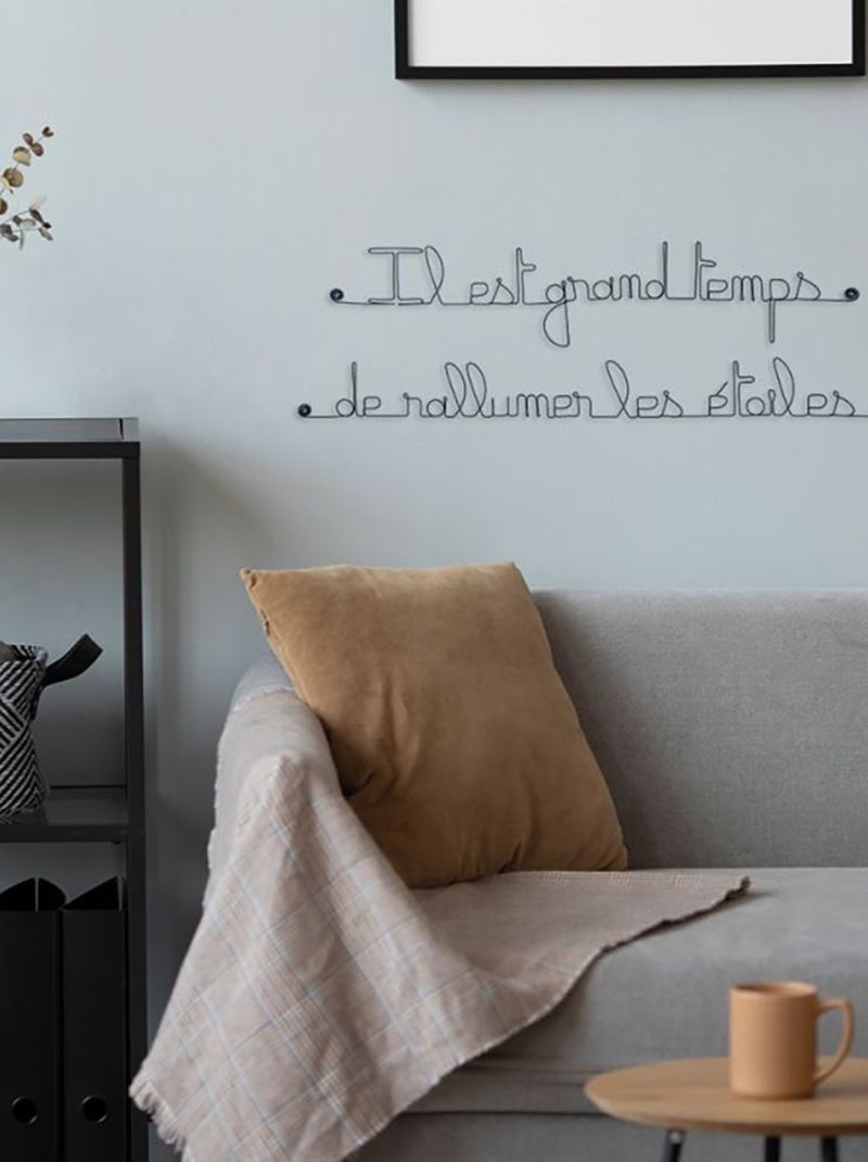 Bijoux de mur - Citation en fil de fer - Il est grand temps de rallumer les étoiles Noir Noir - Kiabi